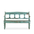 banco madera antiguo azul
