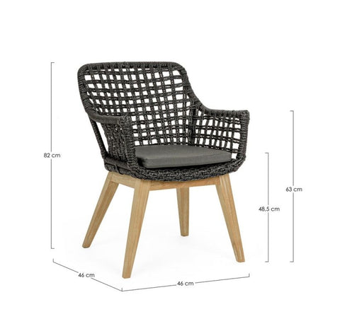 SILLA EXTERIOR MADISON NEGRA