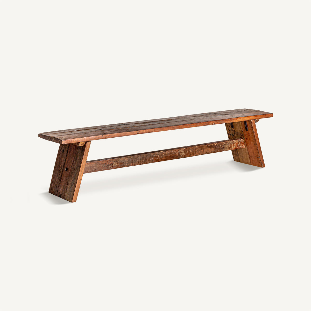 Banco Badai — Madera de mango marrón envejecido