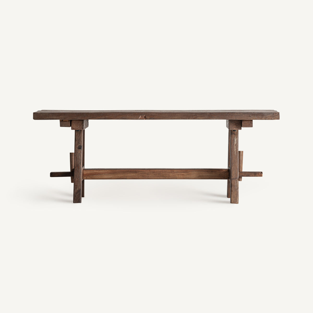 Banco Badai — Madera de mango reciclada marrón envejecido