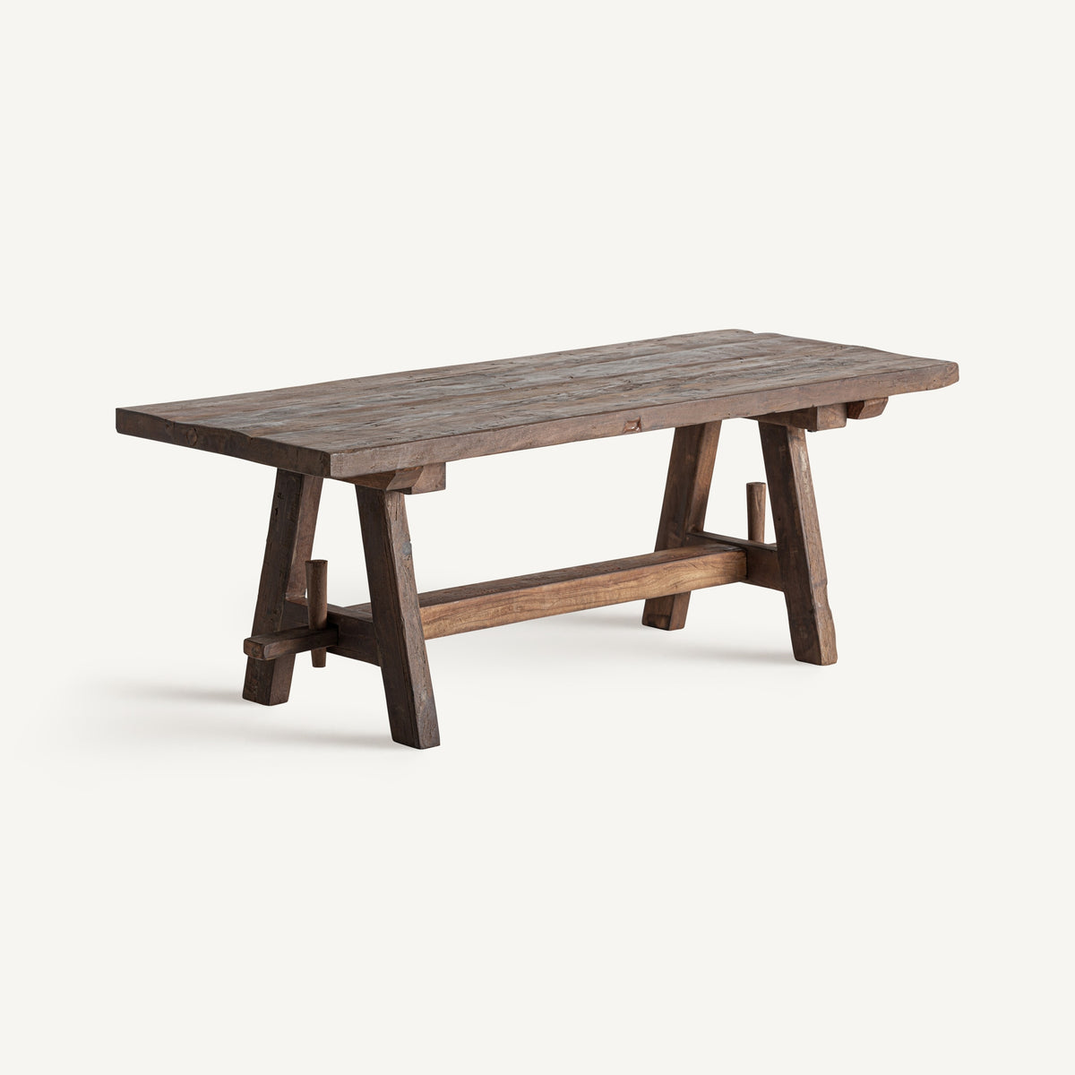 Banco Badai — Madera de mango reciclada marrón envejecido