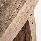 Banco Dodka — Madera de teca reciclada marrón envejecido