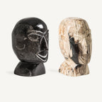 Busto Belle — Madera petrificada marrón envejecido