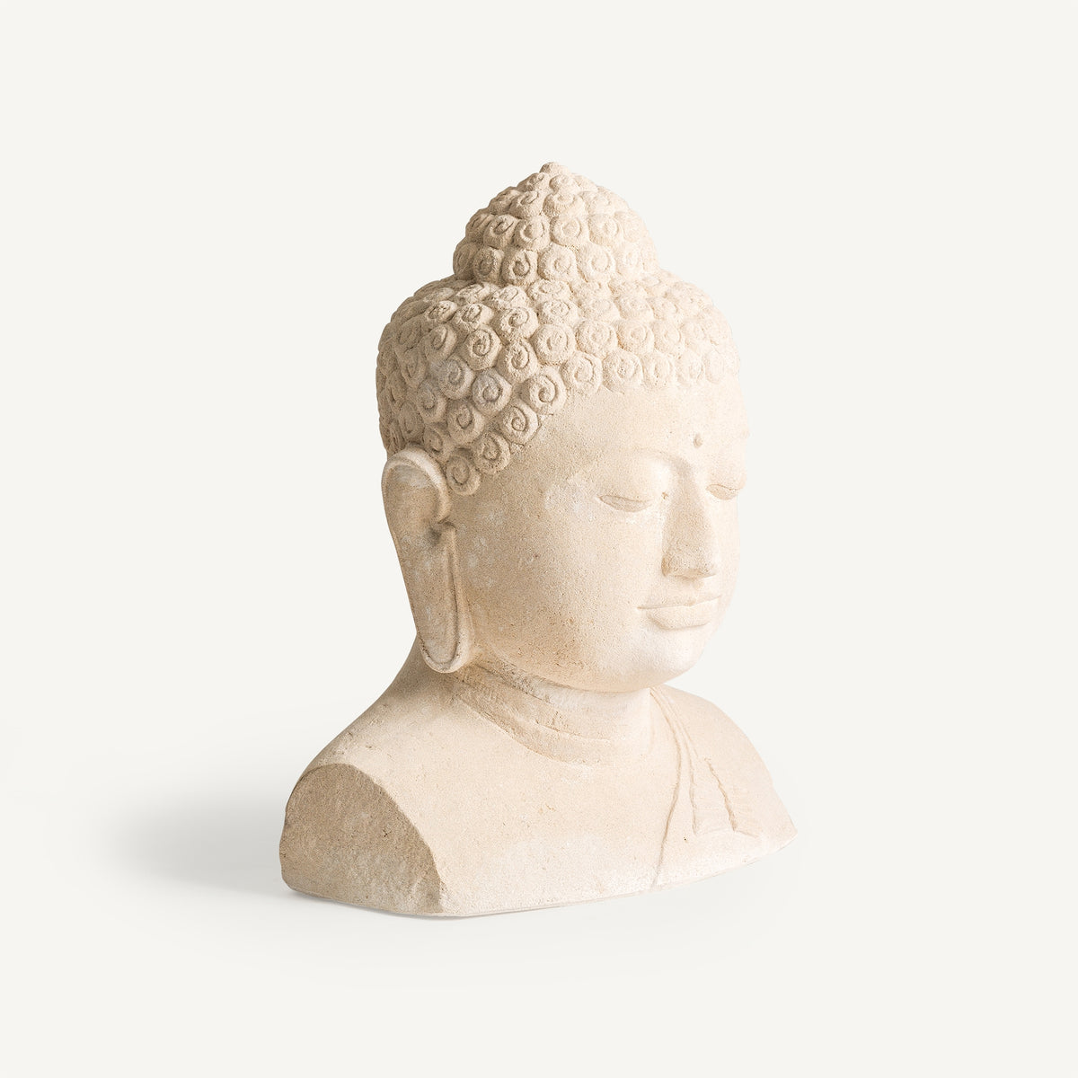 Busto Budha — Cemento blanco roto