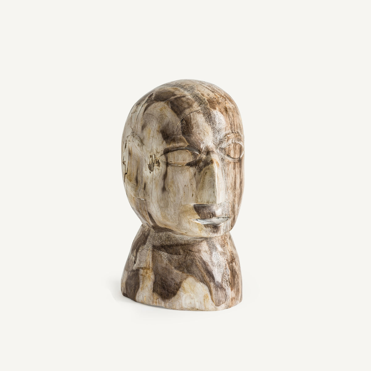 Busto Robin — Madera petrificada marrón envejecido