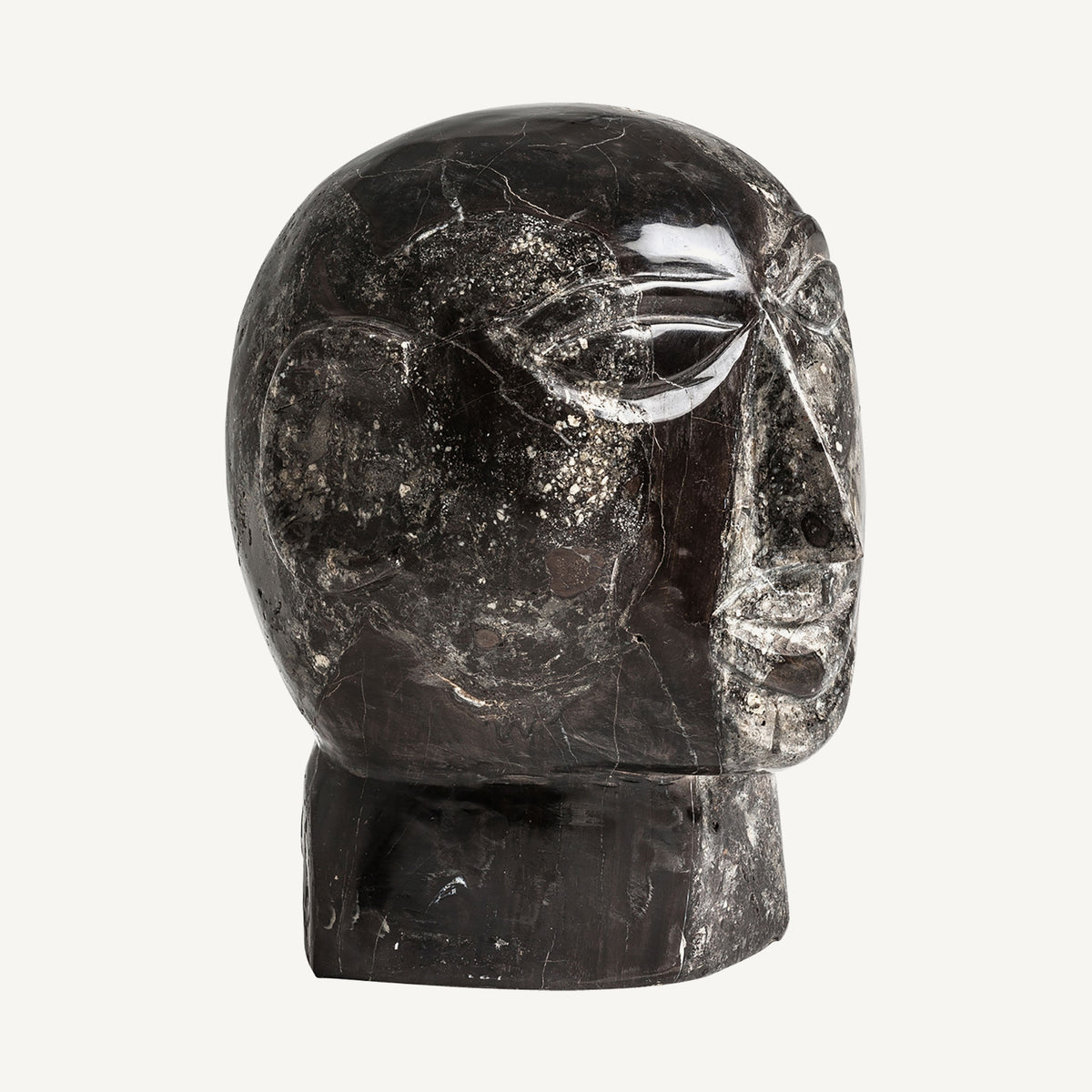 Busto Robin — Madera petrificada marrón envejecido