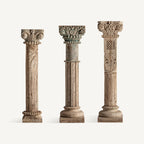 Columna Askale — Madera de teca marrón envejecido