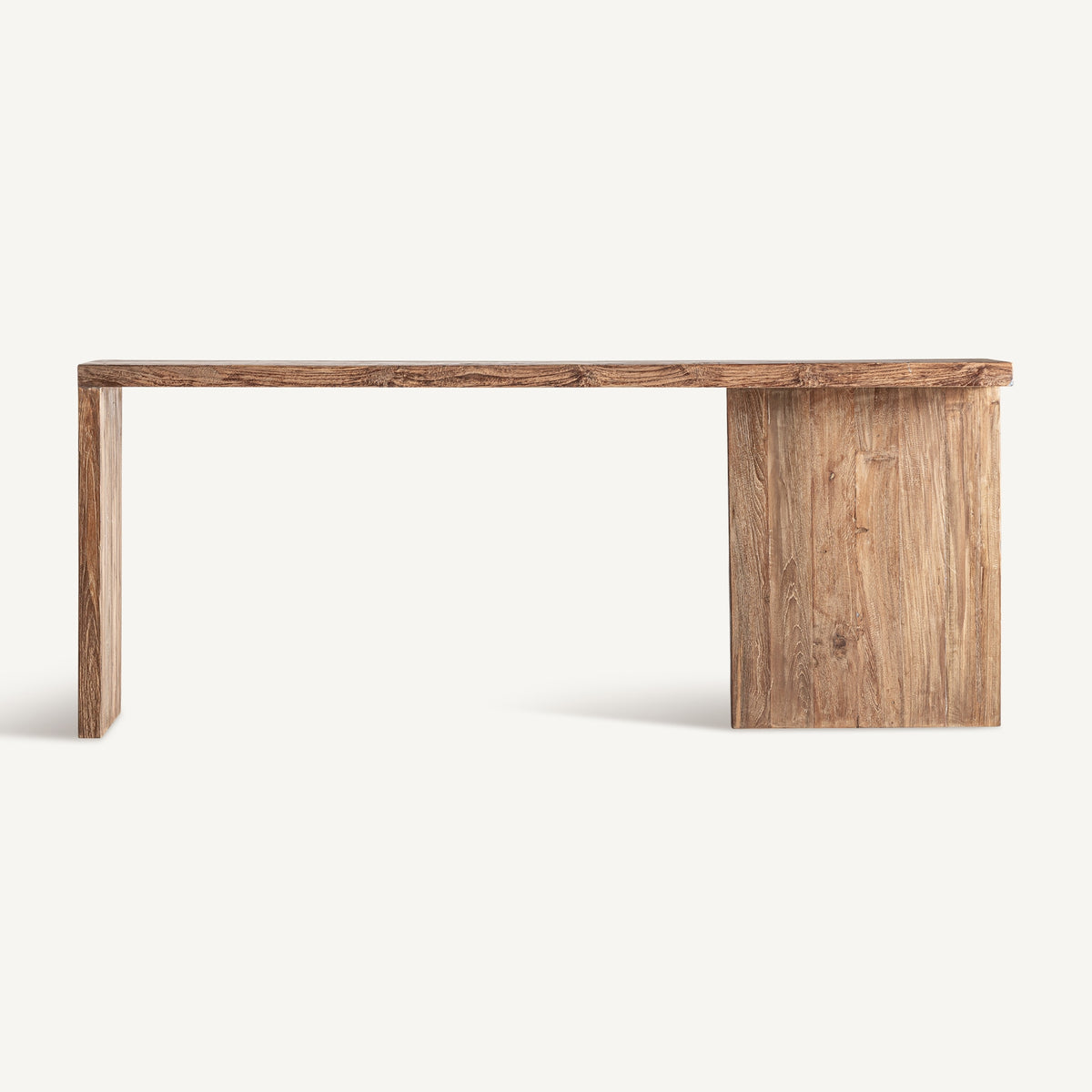 Consola Bergle — Madera de teca reciclada marrón