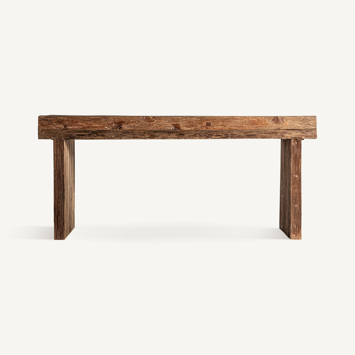 Consola Nysted — Madera de teca reciclada marrón