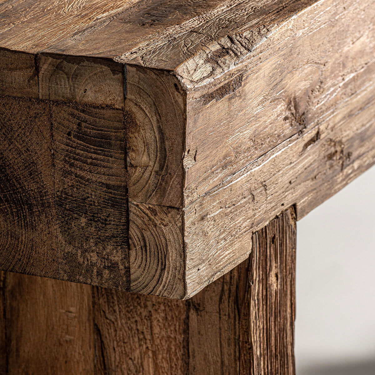 Consola Nysted — Madera de teca reciclada marrón