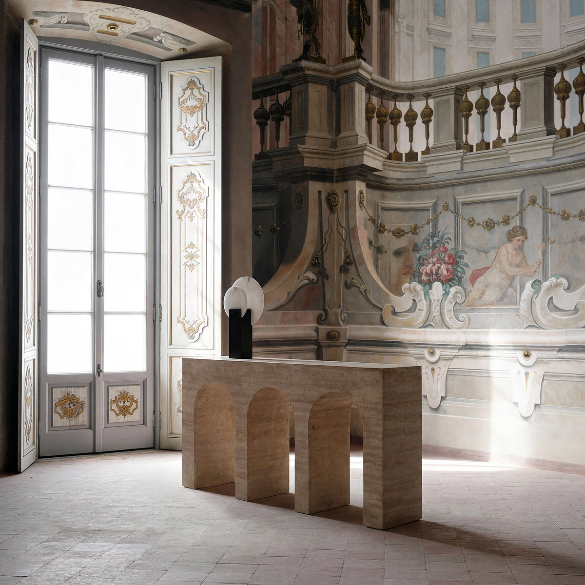 Consola Thiennes — Travertino beige