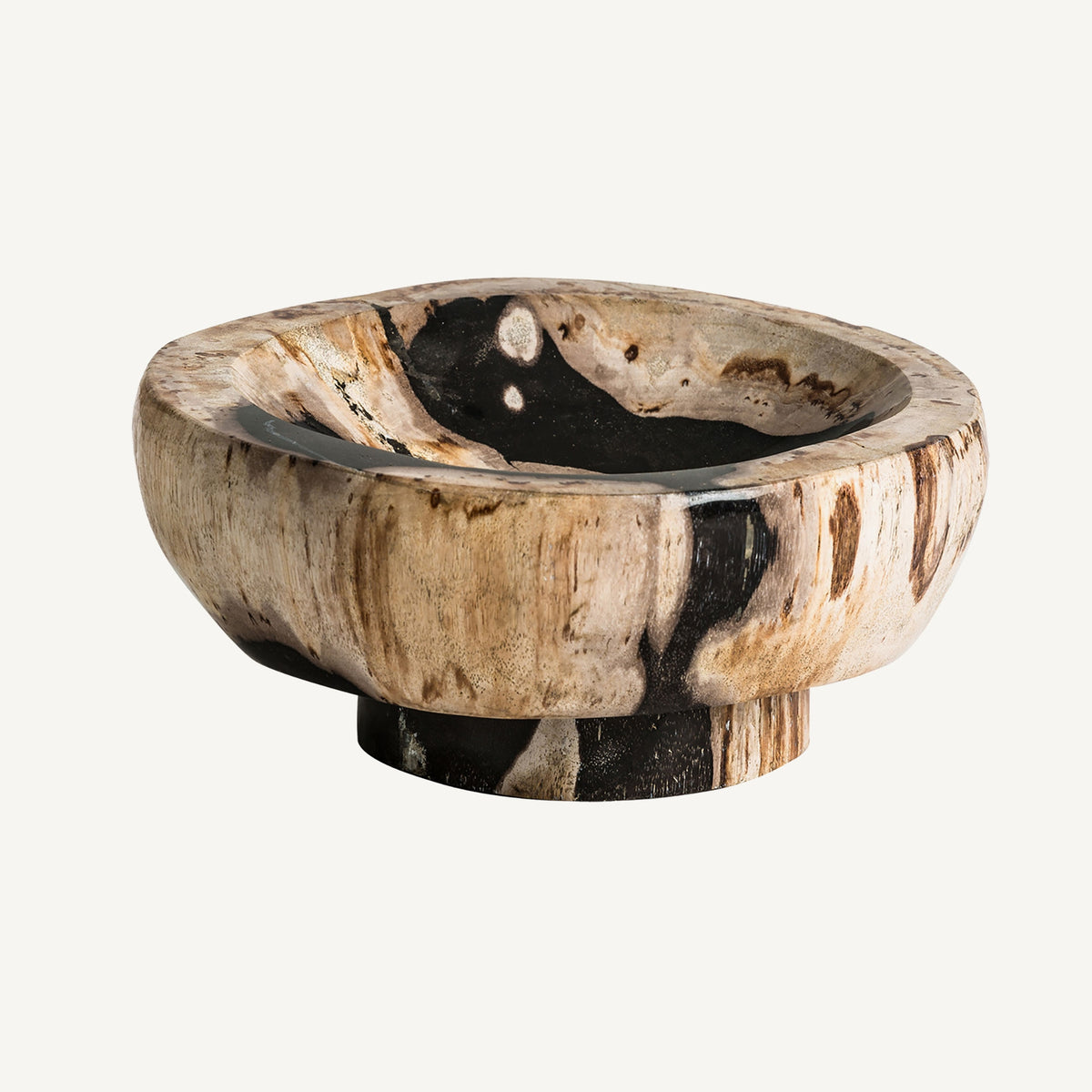 Cuenco Yui — Madera petrificada tonos en marrón envejecido