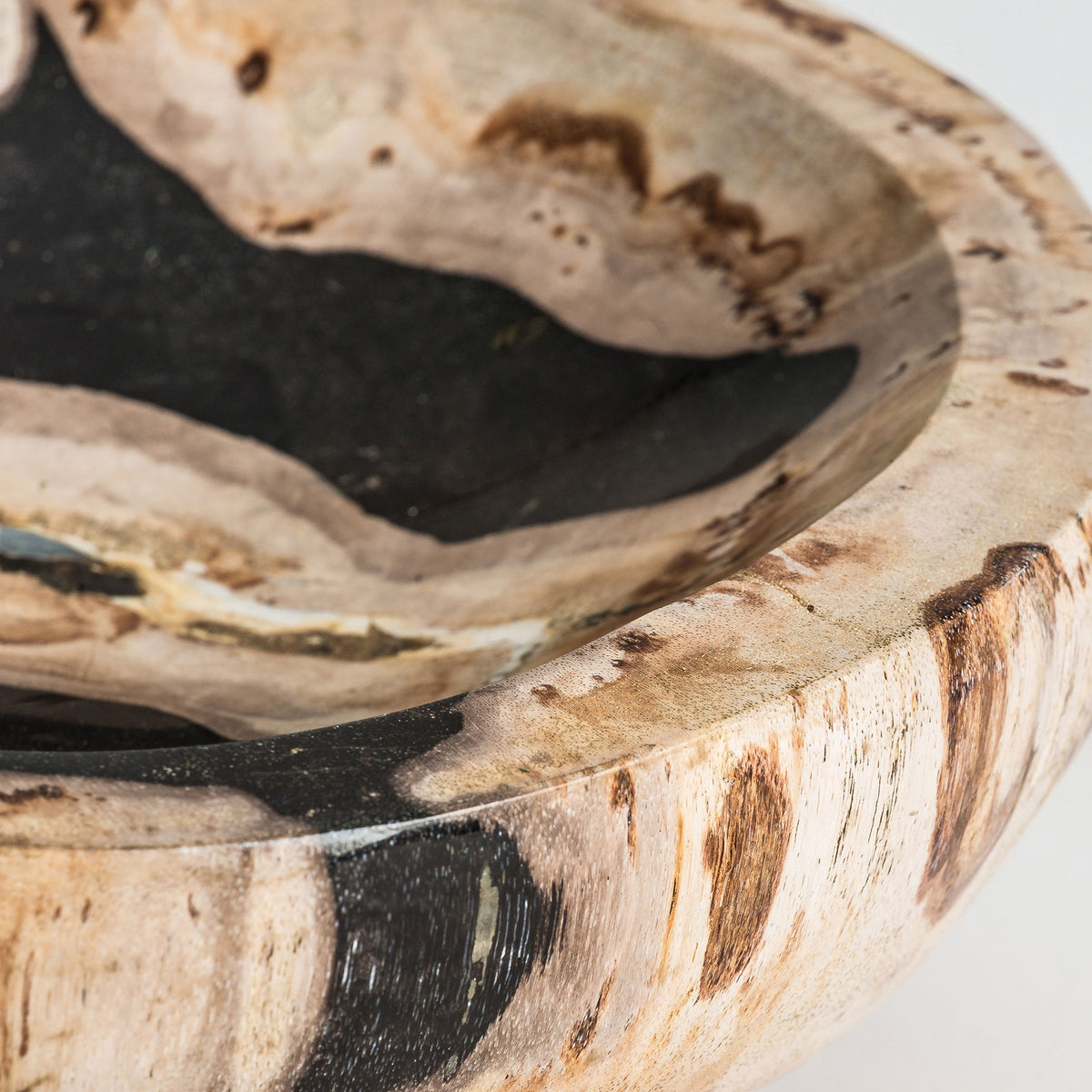Cuenco Yui — Madera petrificada tonos en marrón envejecido