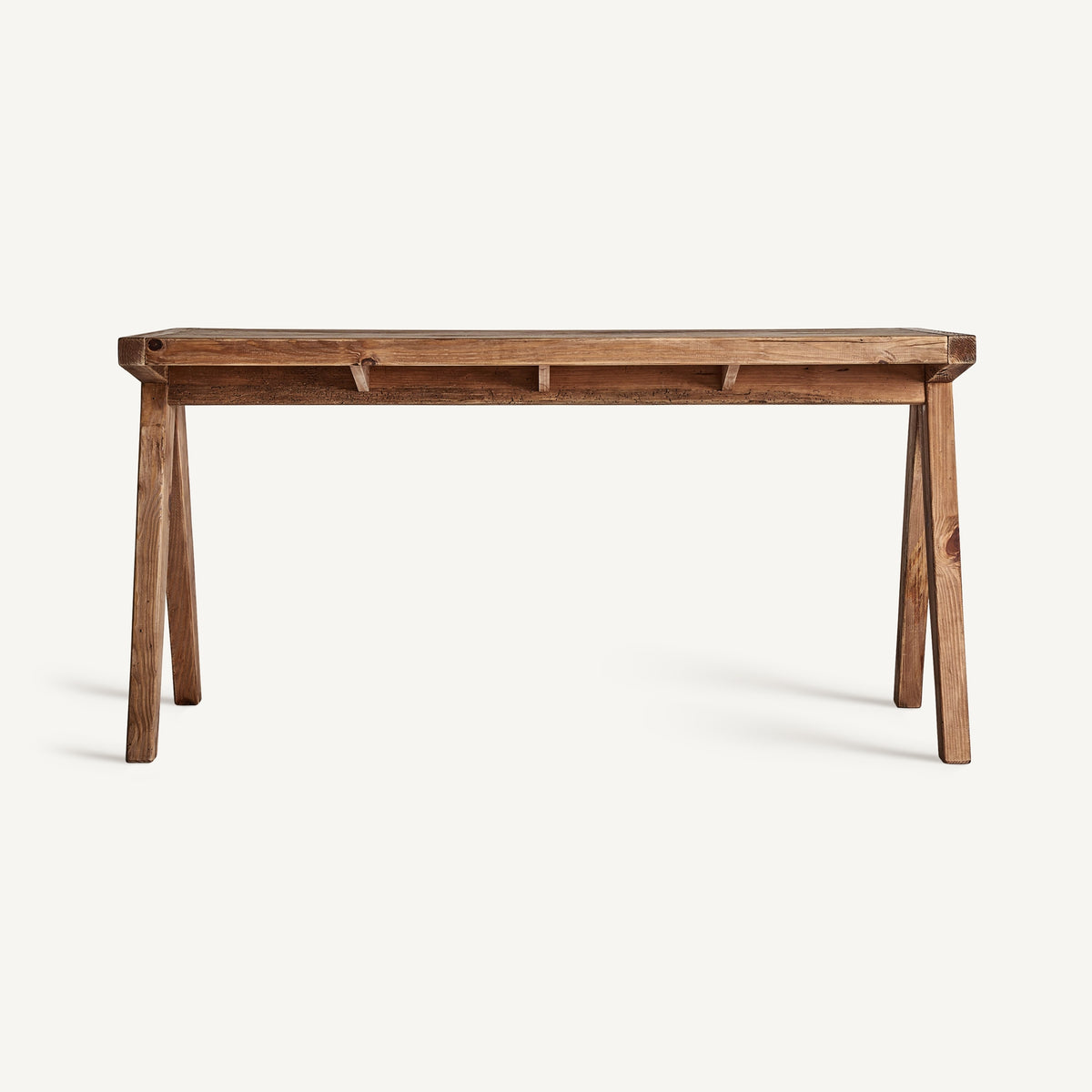 Escritorio Crissey — Madera de pino reciclado marrón