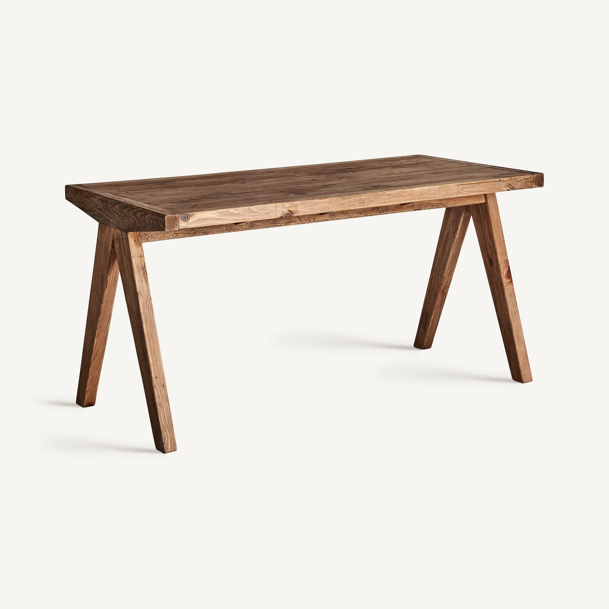 Escritorio Crissey — Madera de pino reciclado marrón