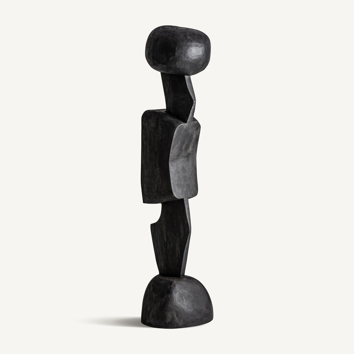 Escultura Hasan — Madera de teca negro