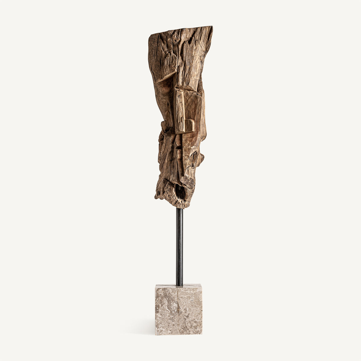 Escultura Marek — Madera tropical marrón envejecido