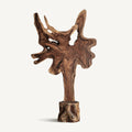 Escultura Peack — Madera suar marrón envejecido