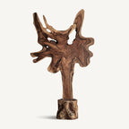Escultura Peack — Madera suar marrón envejecido