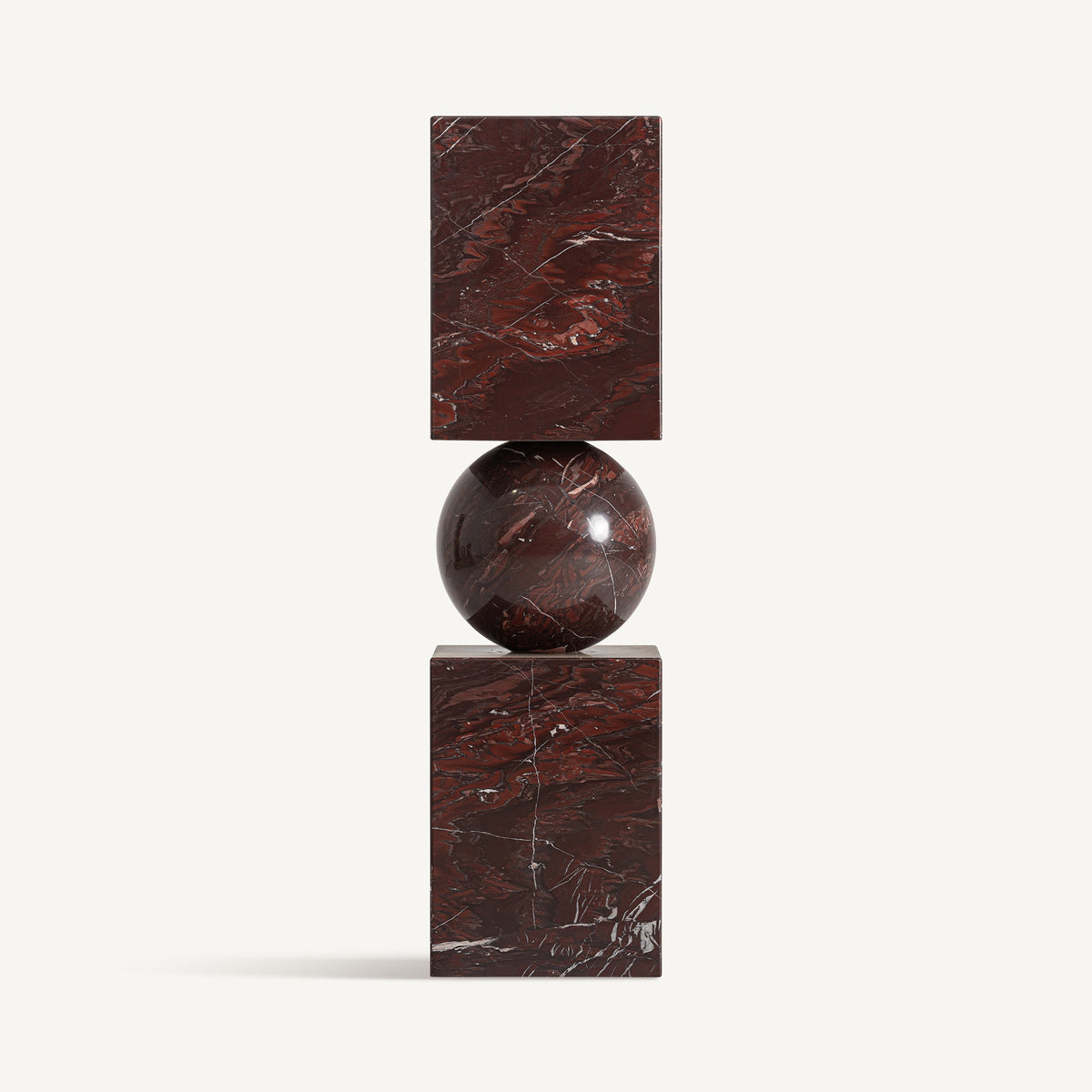 Escultura Pie — Mármol burdeos