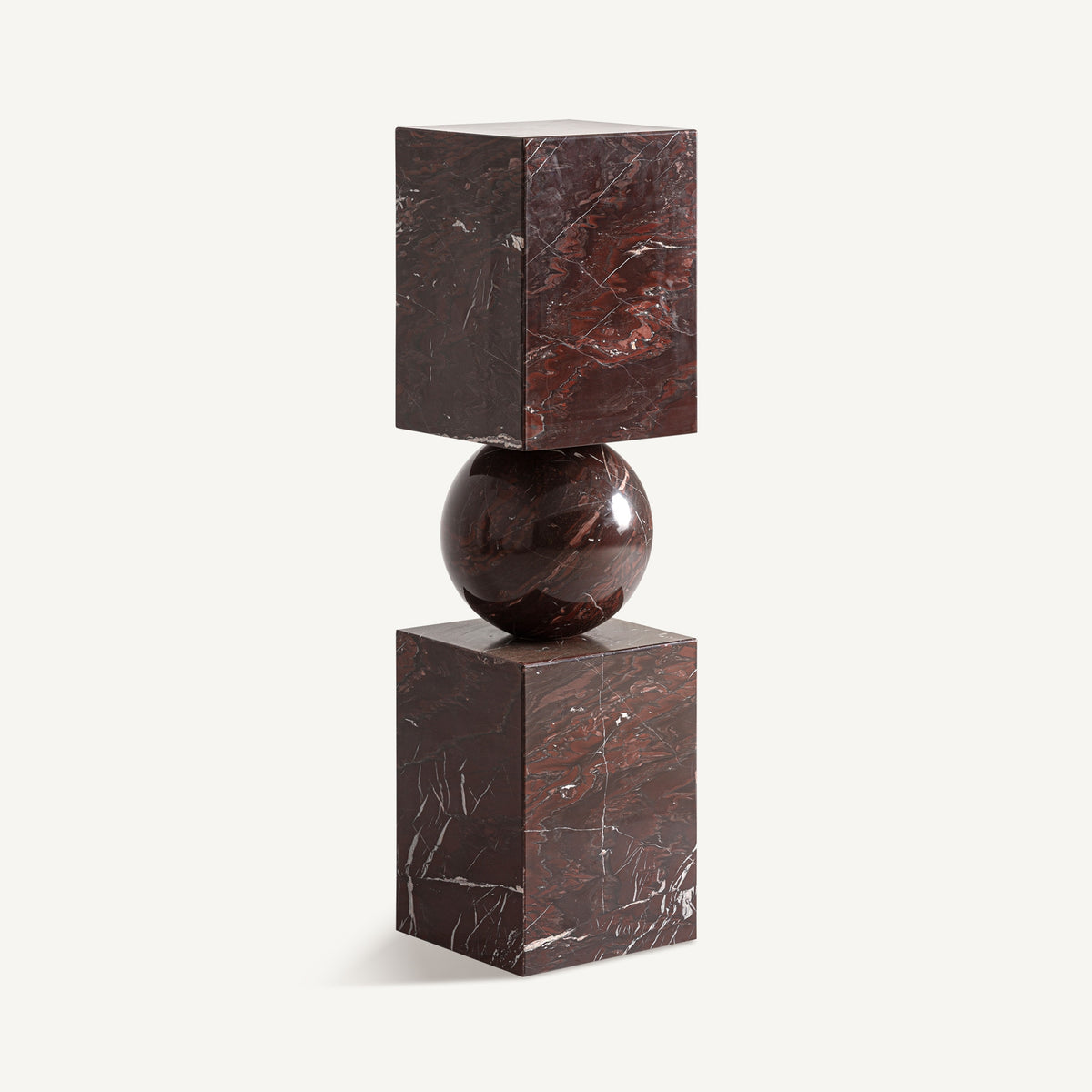 Escultura Pie — Mármol burdeos