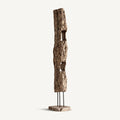 Escultura Pie Mitril — Madera recuperada marrón