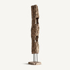 Escultura Pie Mitril — Madera recuperada marrón