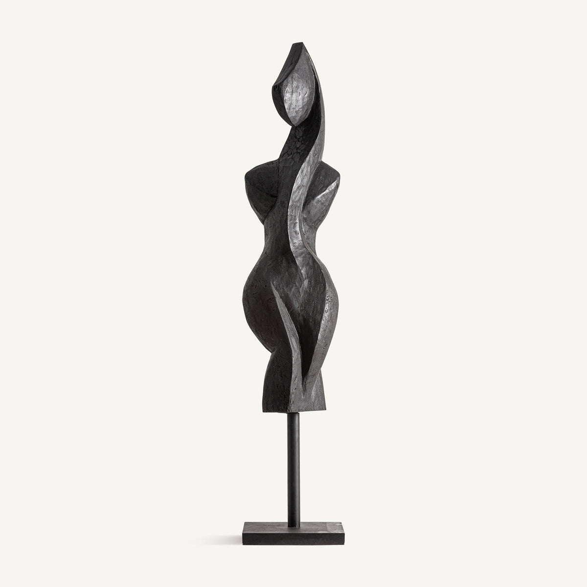 Escultura Pie Nala — Madera suar negro