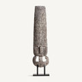 Escultura Pie Rolho — Madera suar marrón envejecido