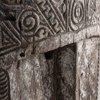 Escultura Pie Rolho — Madera suar marrón envejecido
