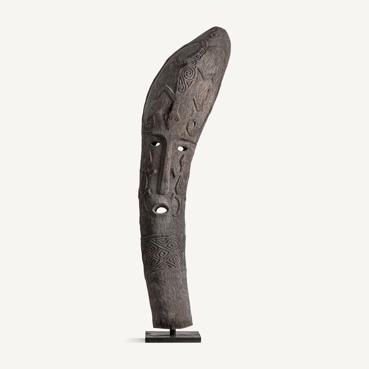 Escultura Pie Sirius — Madera de coco marrón