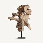 Escultura Pie Szendro — Madera de teca marrón