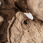 Escultura Pie Szendro — Madera de teca marrón