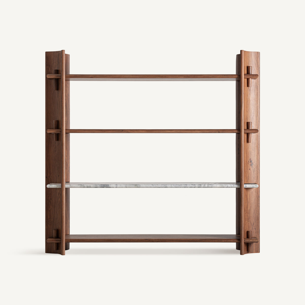 Estantería Sagy — Madera de acacia marrón