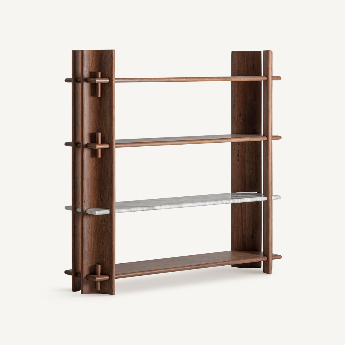 Estantería Sagy — Madera de acacia marrón