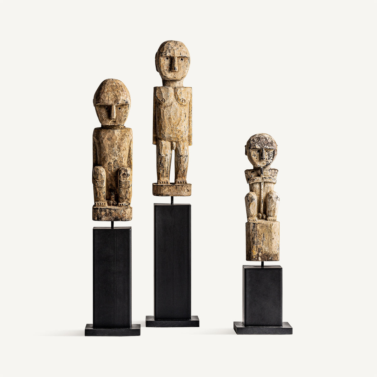 Figura decorativa Bomani — Madera de mango negro envejecido