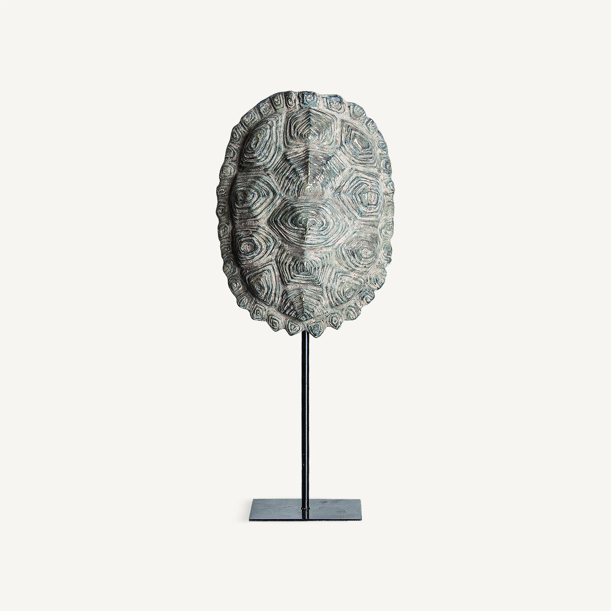 Figura decorativa caparazón Tortuga — Resina gris
