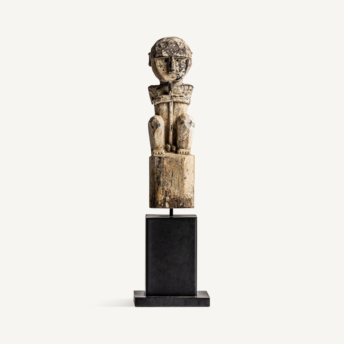 Figura decorativa Ibrahim — Madera de mango negro envejecido