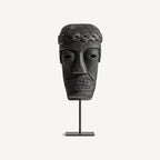 Figura étnica Lahan — Madera tropical marrón envejecido