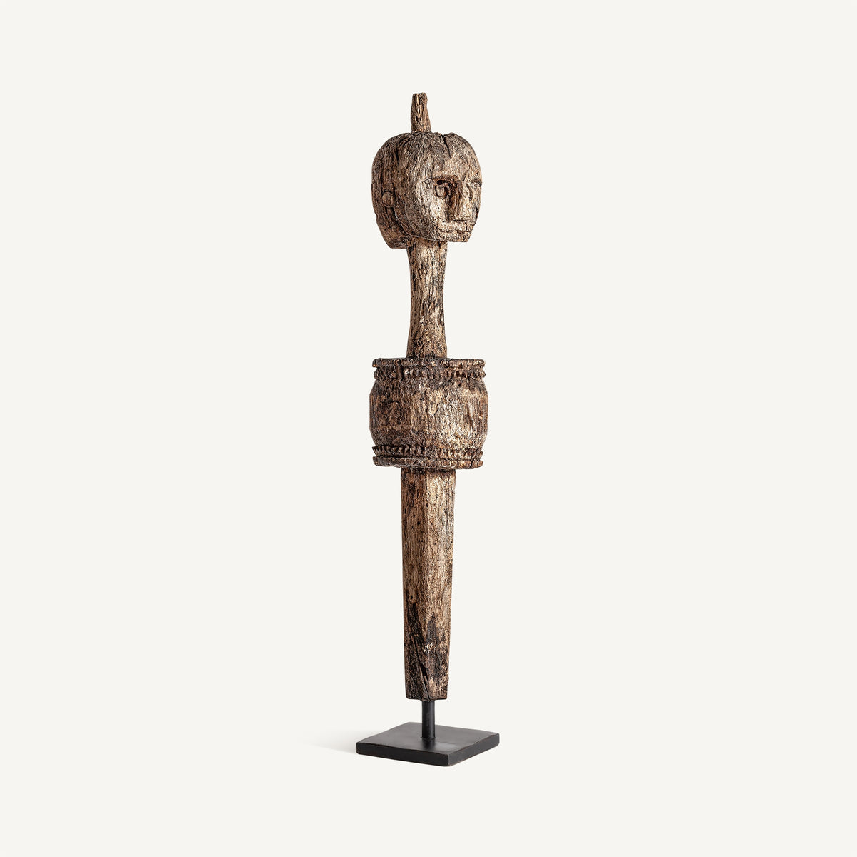 Figura Laye — Madera de mango marrón envejecido