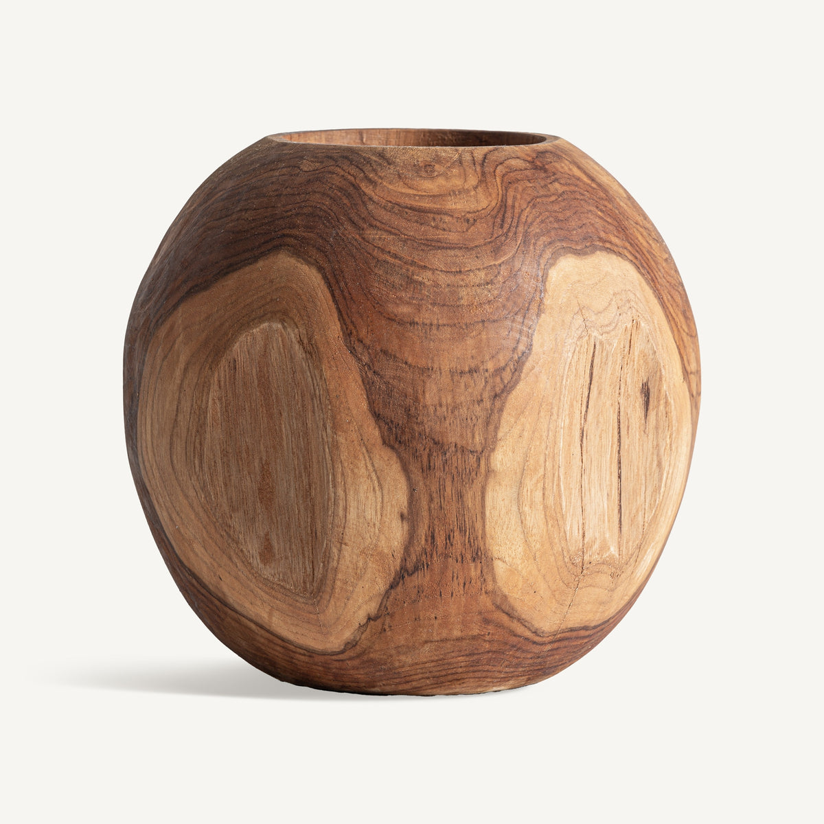 Jarrón Humble — Madera de teca marrón