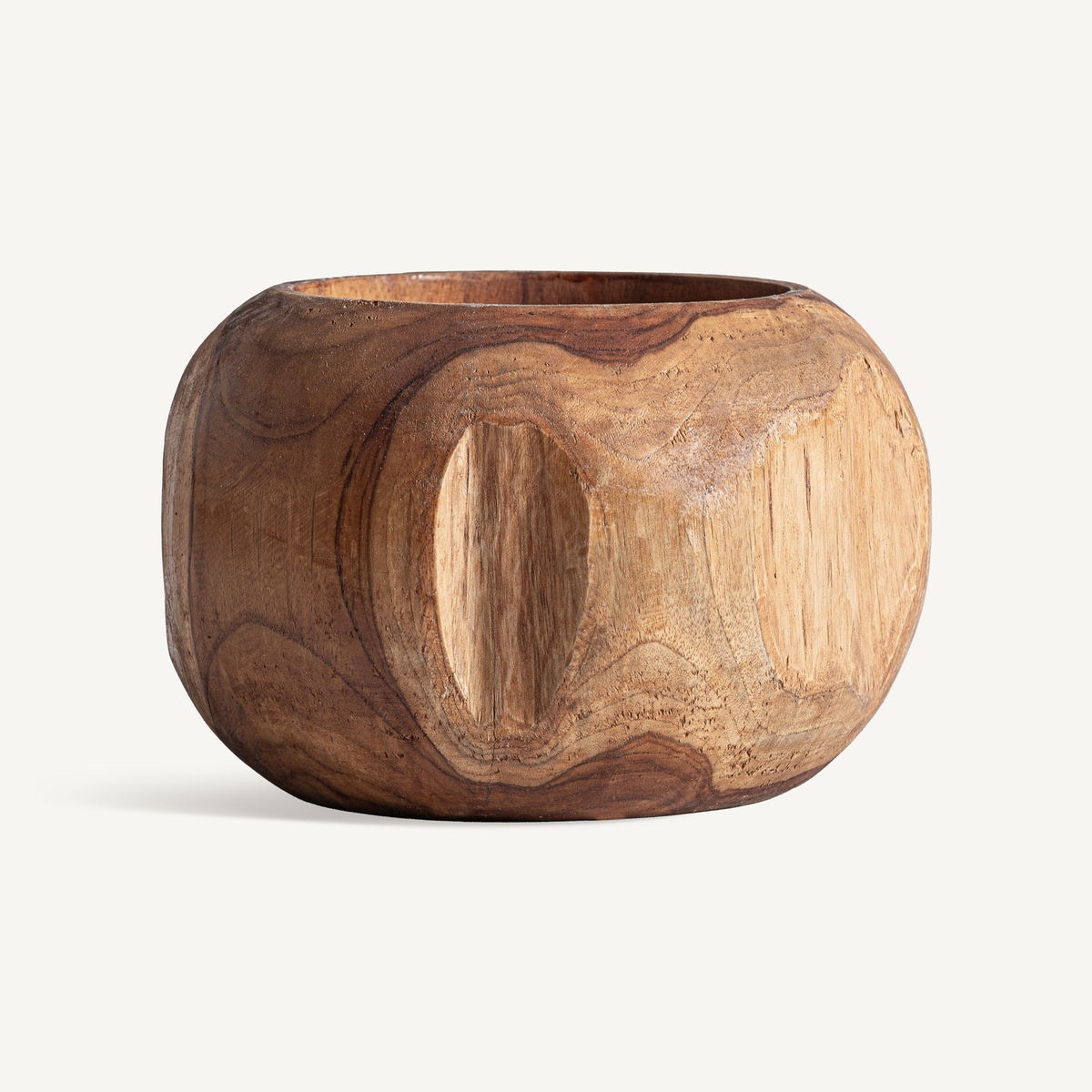 Jarrón Humble — Madera de teca marrón