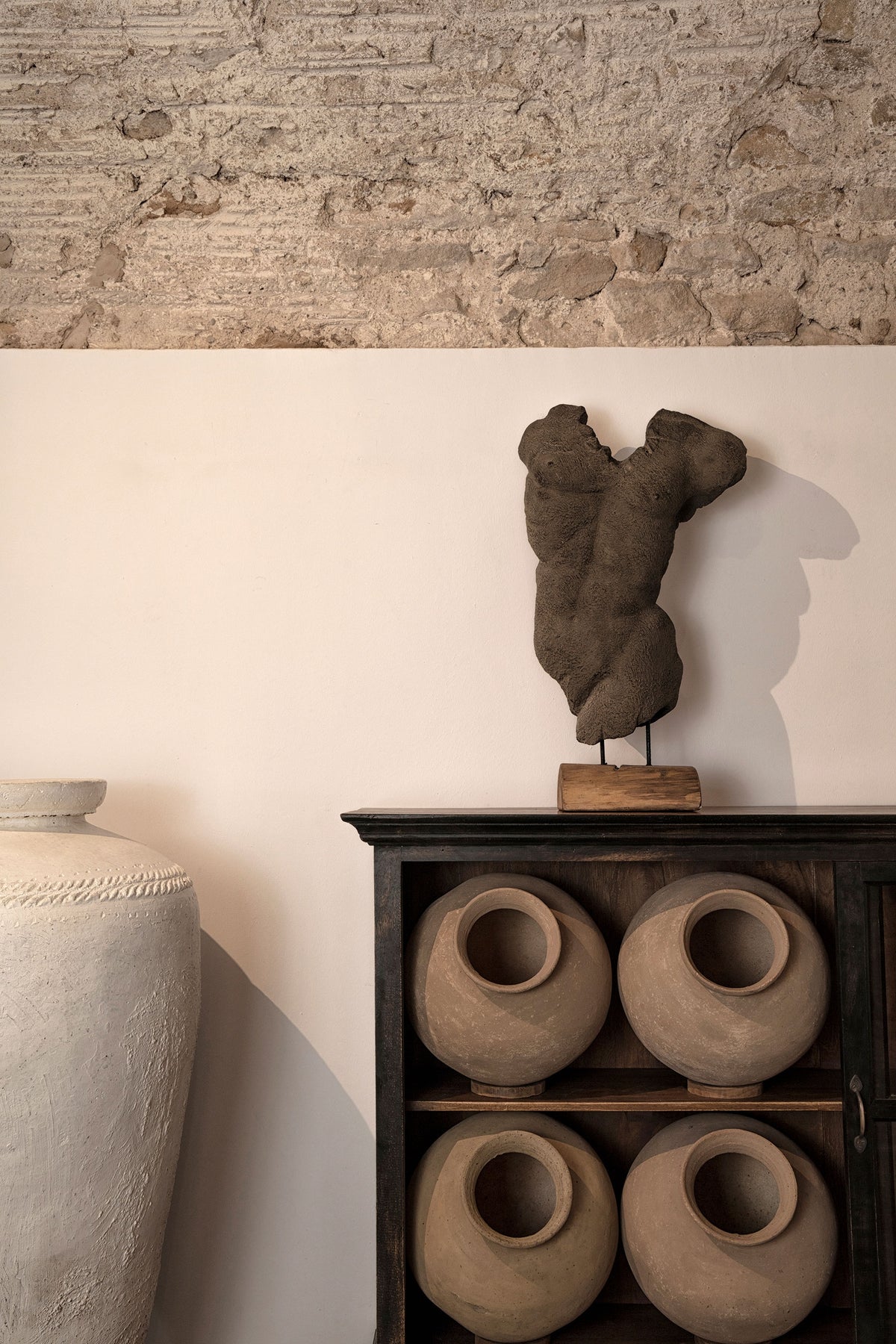 Jarrón Phelles — Terracota crema envejecido