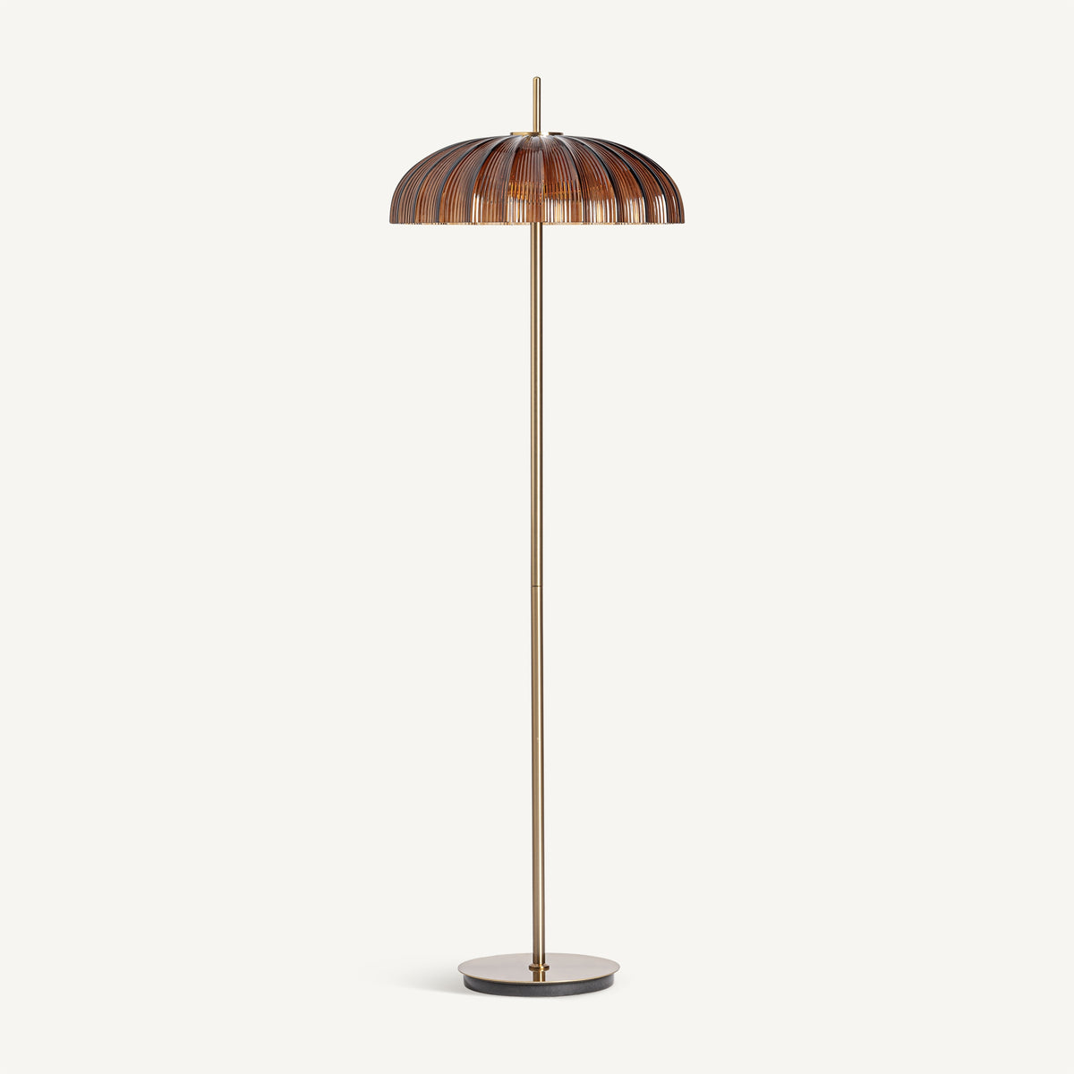 Lámpara de pie Amberis — Cristal marrón oro
