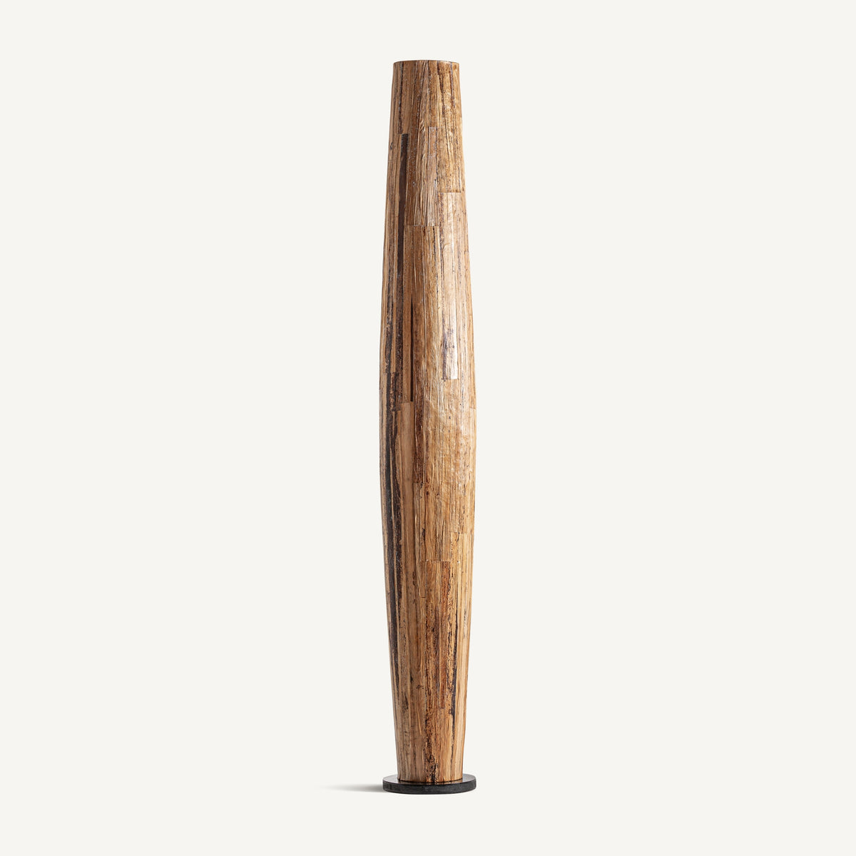 Lámpara de pie Ampfing — Fibra natural marrón