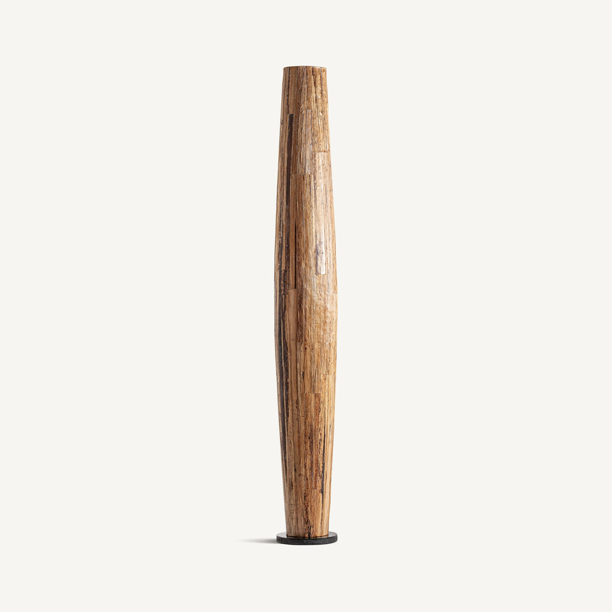 Lámpara de pie Ampfing — Fibra natural marrón