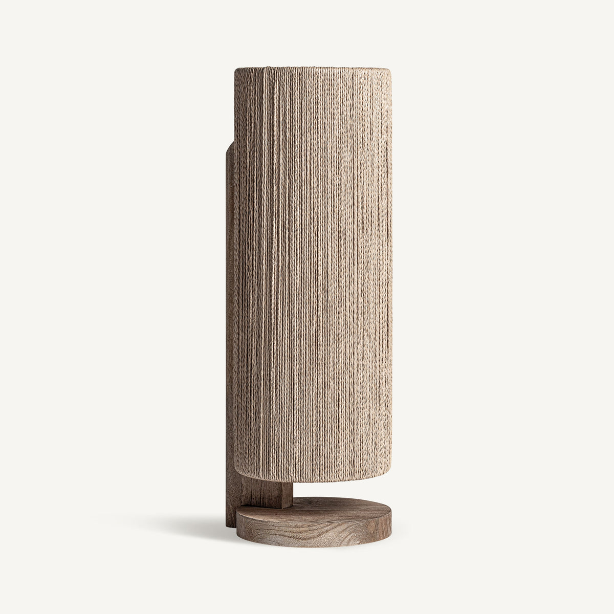 Lámpara de pie Jacquard — Madera de mango marrón