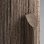 Lámpara de pie Jacquard — Madera de mango marrón