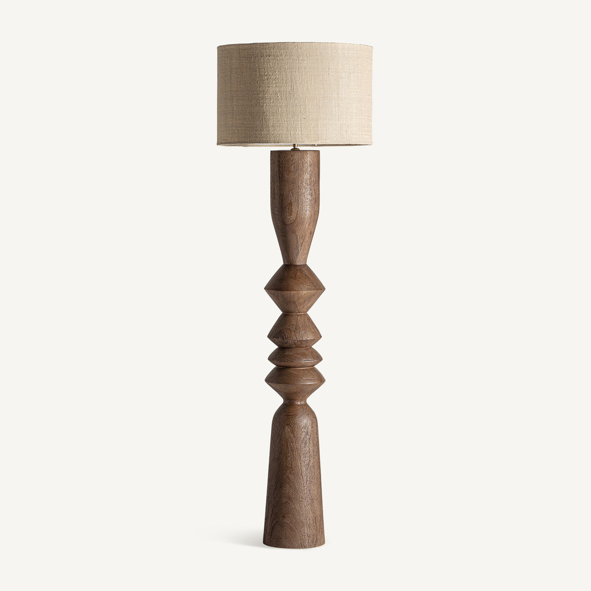 Lámpara de pie Megeve — Madera de mango marrón