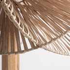 Lámpara de pie Varsha — Madera de teca marrón claro natural